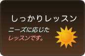 しっかりレッスンニーズに応じたレッスンです。
